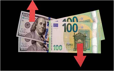 Der Fall des Euro in das Dollar-Euro-Währungspaar